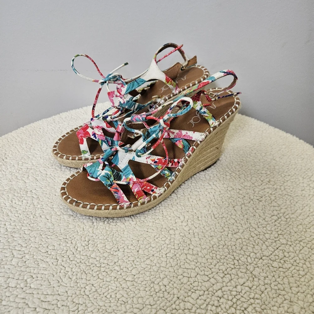 Sugar Colorful Strappy Wedge Sandals Size 8.5 - Picture 5 of 16
